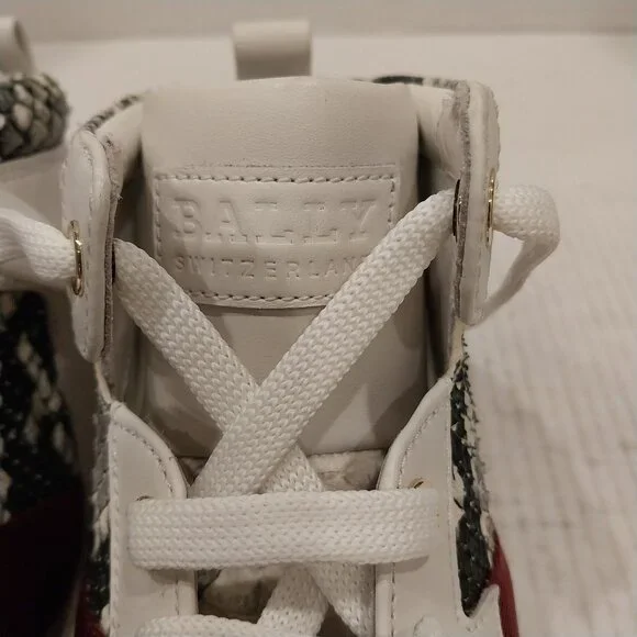 BALLY men's size 10 D white leather sneakers. - Picture 5 of 9